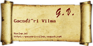 Gacsári Vilma névjegykártya